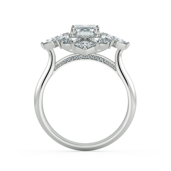 Nhẫn Kim Cương Emerald kết hợp Fancy Halo NKC8210 5